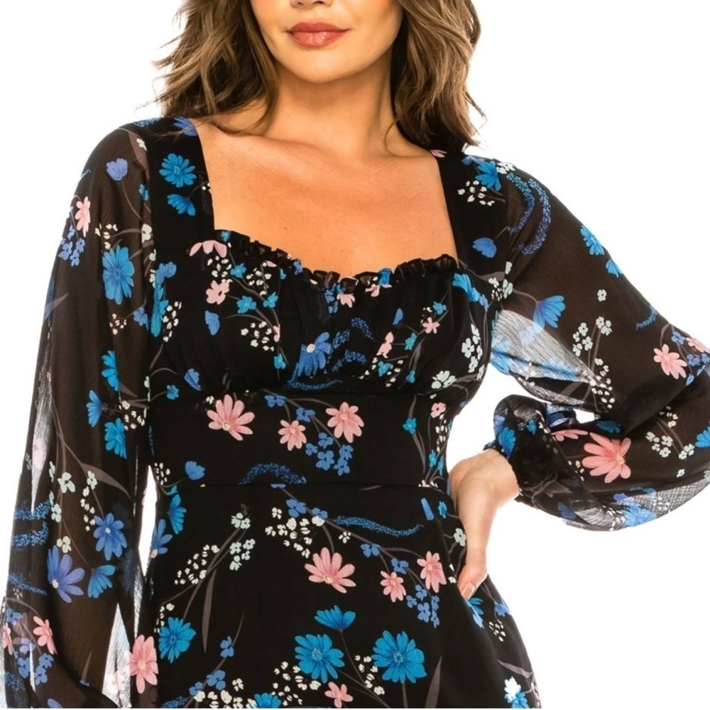 B Darlin Emma Printed Ruffle Dress NEW - Picture 5 of 11